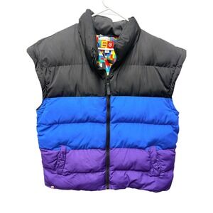 LEGO x Target Colorblock Puffer Vest Black Blue Purple Men's Large